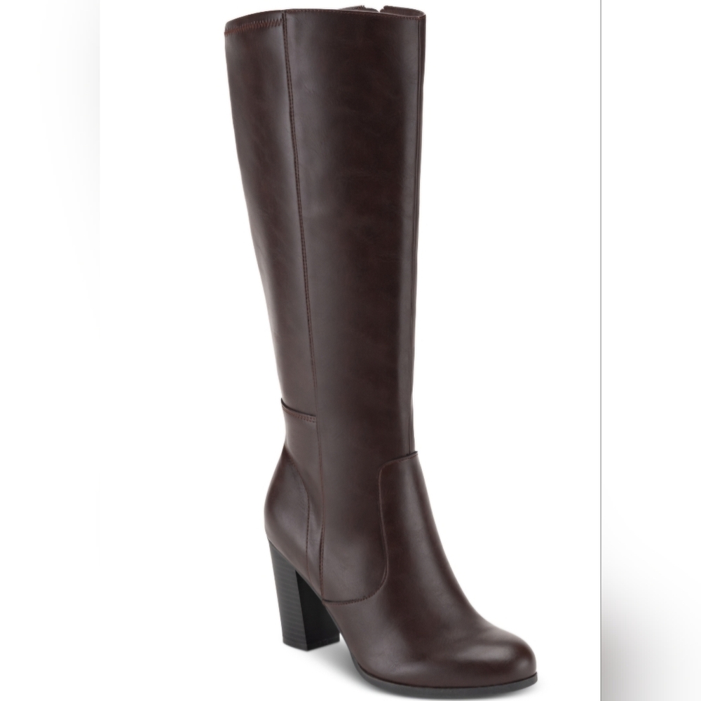 Style & Co Women's Addyy Knee High Dress Boots, Chocolate, 5M & 11M